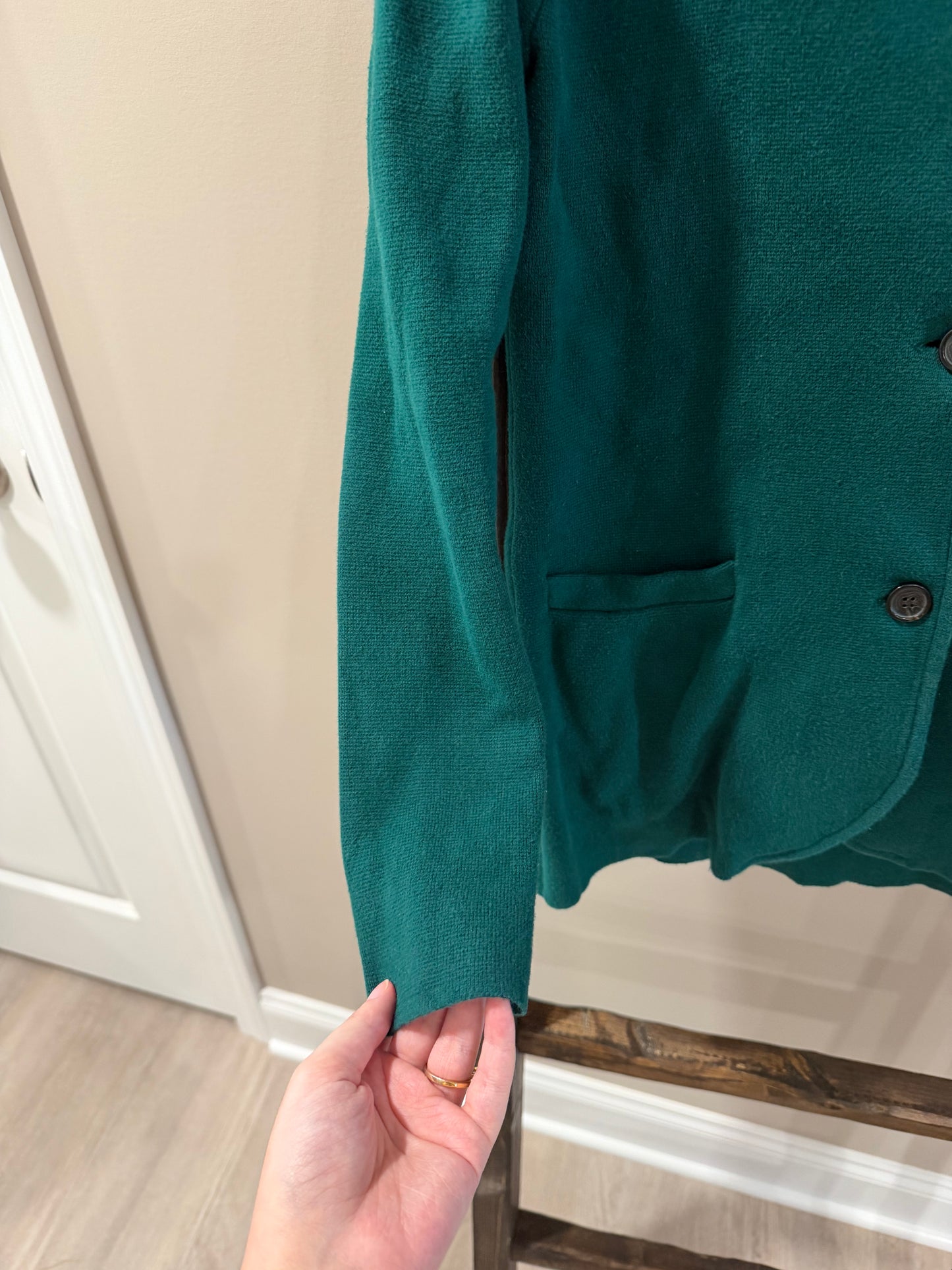 Size XS J Crew Green Sweater Blazer
