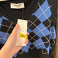 Size Large NWT Double Zero Black & Blue Argyle Cropped Sweater Vest