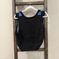 Size Large NWT Double Zero Black & Blue Argyle Cropped Sweater Vest
