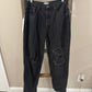 Size 29 Boyish Toby High Rise Rigid Relaxed Tapered Distressed Black Jeans