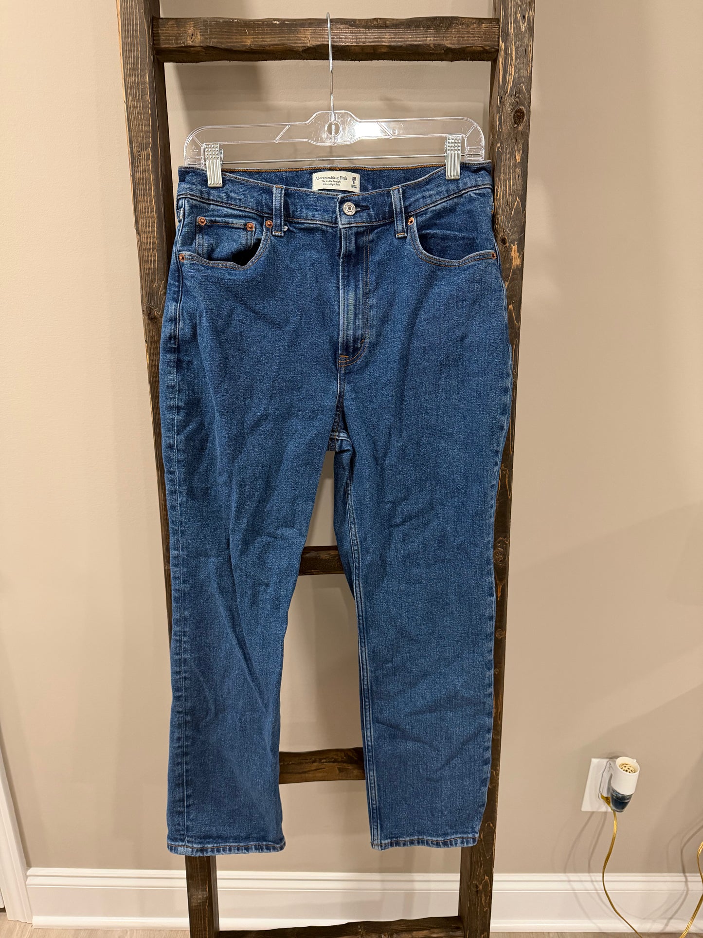 Size 29/8 Abercrombie & Fitch The Ankle Straight Ultra High Rise Denim Jeans