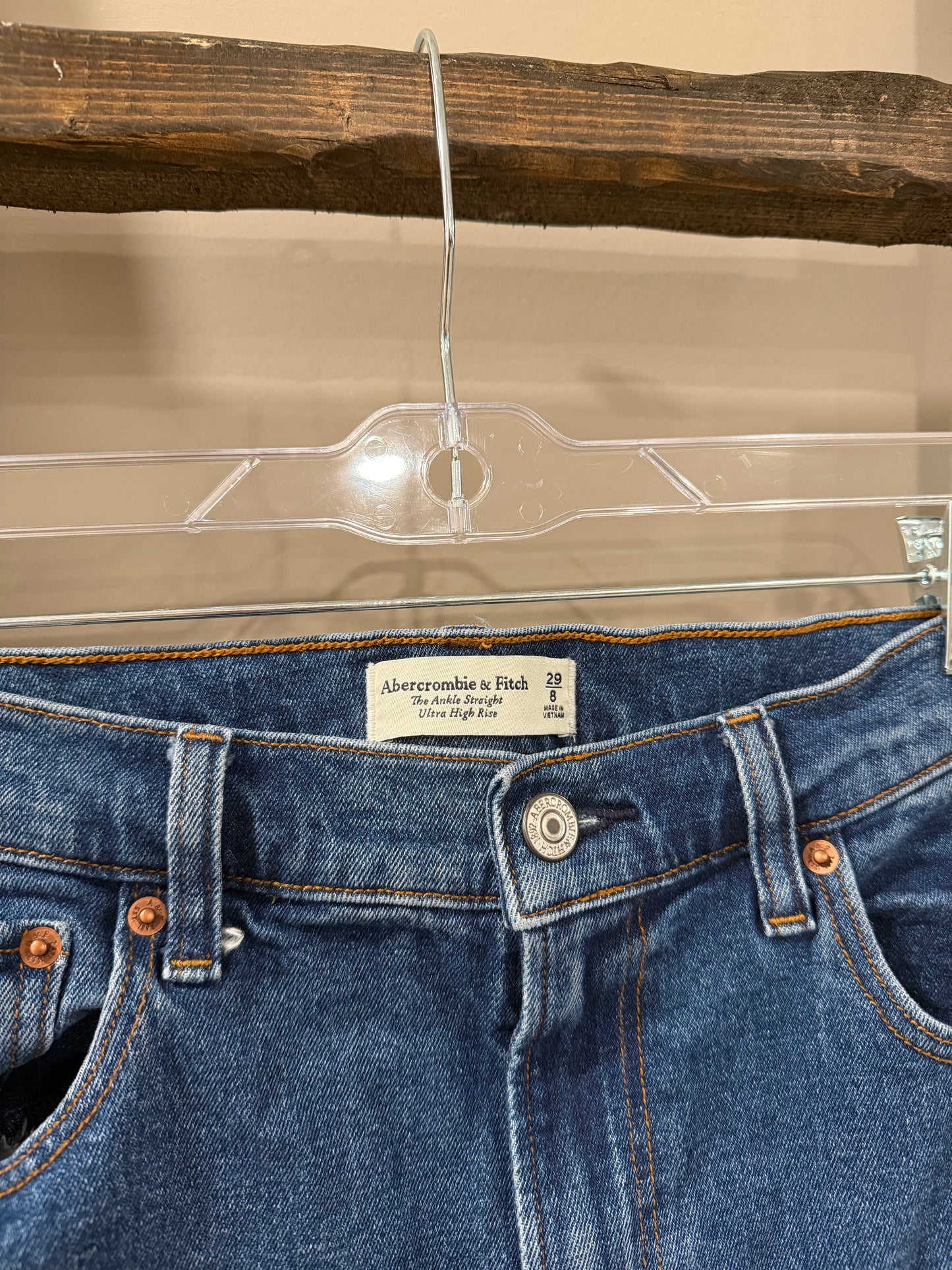 Size 29/8 Abercrombie & Fitch The Ankle Straight Ultra High Rise Denim Jeans