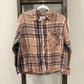 Size Medium Aerie Plaid Brown & Blue Lightweight Flannel