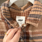 Size Medium Aerie Plaid Brown & Blue Lightweight Flannel
