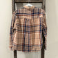 Size Medium Aerie Plaid Brown & Blue Lightweight Flannel