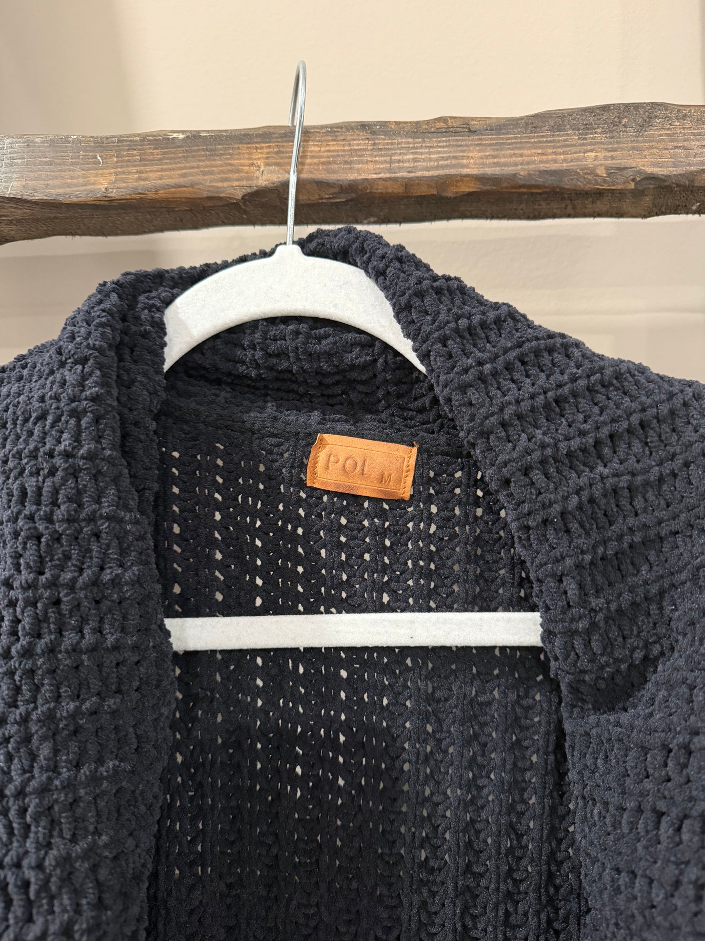 Size Medium POL Black Knit Chunky Cardigan