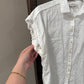Size Small LOFT White Button Up Blouse With Ruffles &amp; Subtle Verticle Pleating