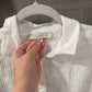 Size Small LOFT White Button Up Blouse With Ruffles &amp; Subtle Verticle Pleating