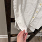 Size Small LOFT White Button Up Blouse With Ruffles &amp; Subtle Verticle Pleating