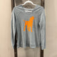Size Medium Retro Brand Gray Long Sleeve Orange TN Smokey Silhouette Top