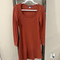 Size Small Old Navy Ribbed Burnt Orange Long Sleeve Midi Dress