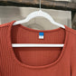 Size Small Old Navy Ribbed Burnt Orange Long Sleeve Midi Dress