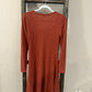 Size Small Old Navy Ribbed Burnt Orange Long Sleeve Midi Dress