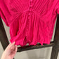 Size Large In Loom Pink Blouse With Lace Trim &amp; Button-Up Front