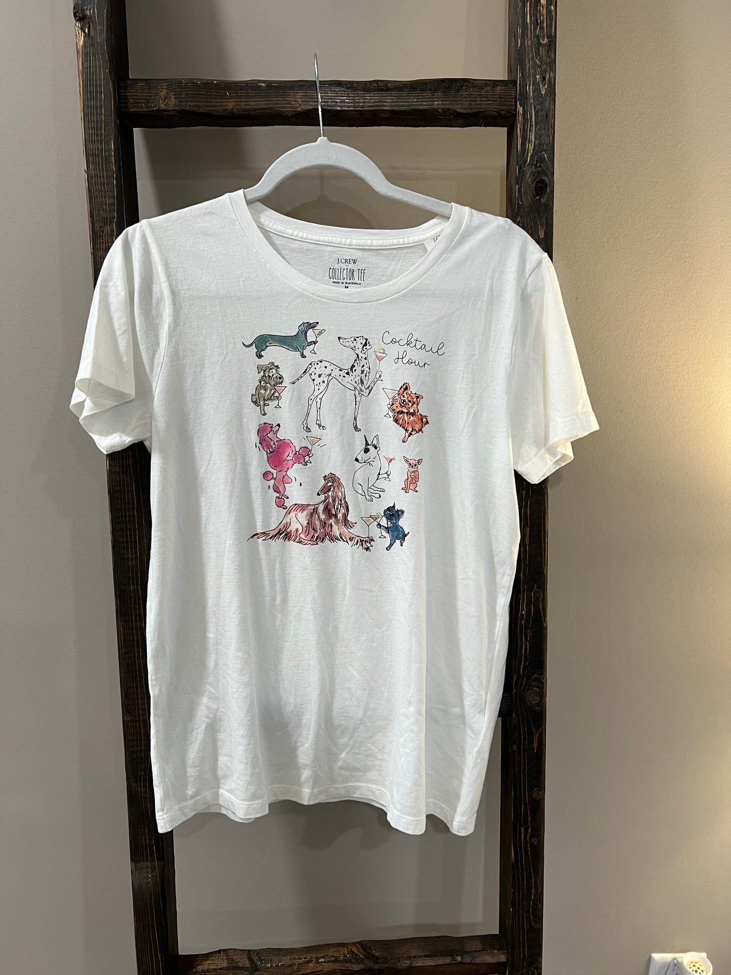 Size Medium J Crew Cocktail Hour Dog Tee
