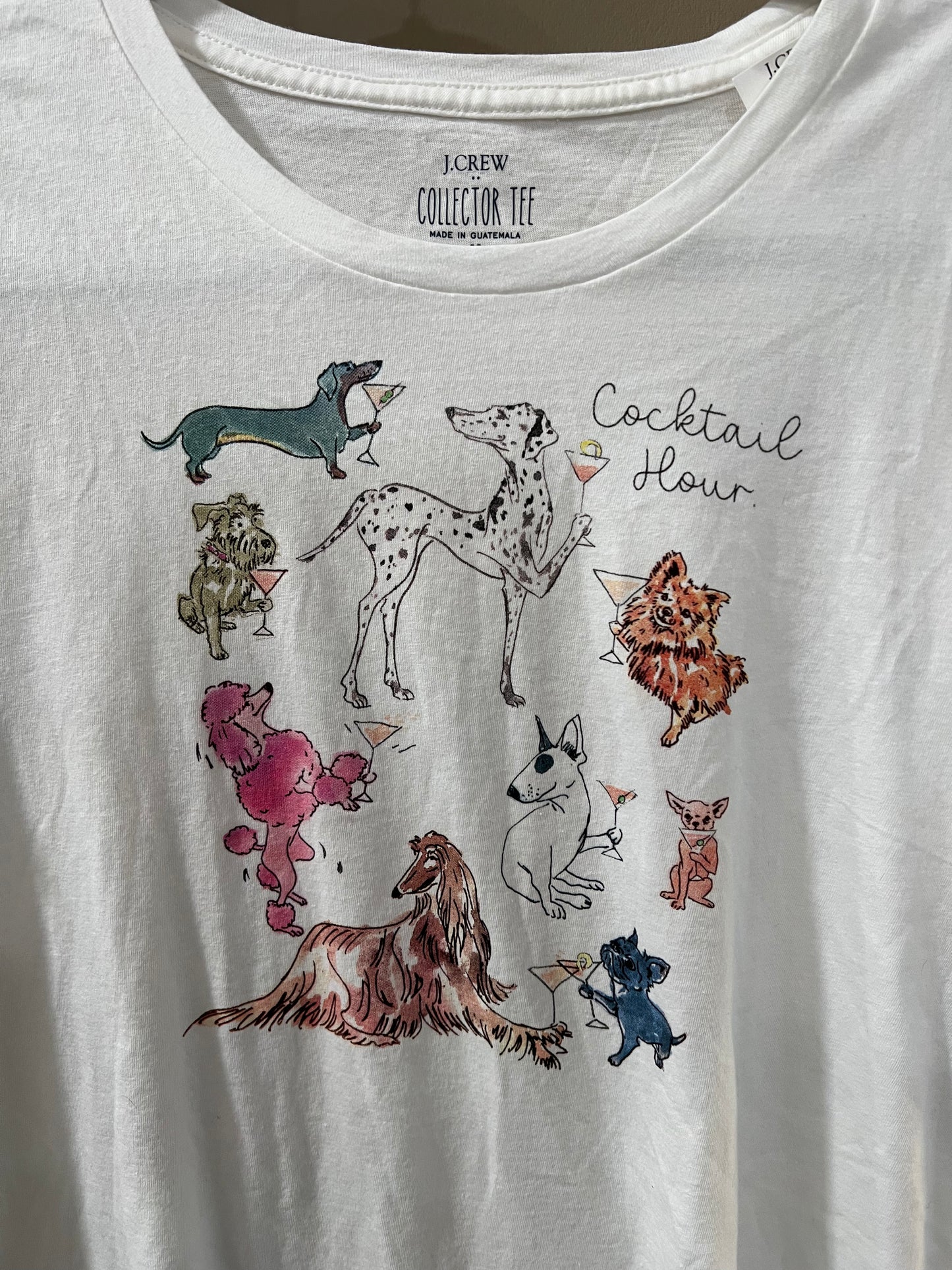 Size Medium J Crew Cocktail Hour Dog Tee