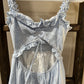Size Medium Peach Love Gingham Cut Out Dress