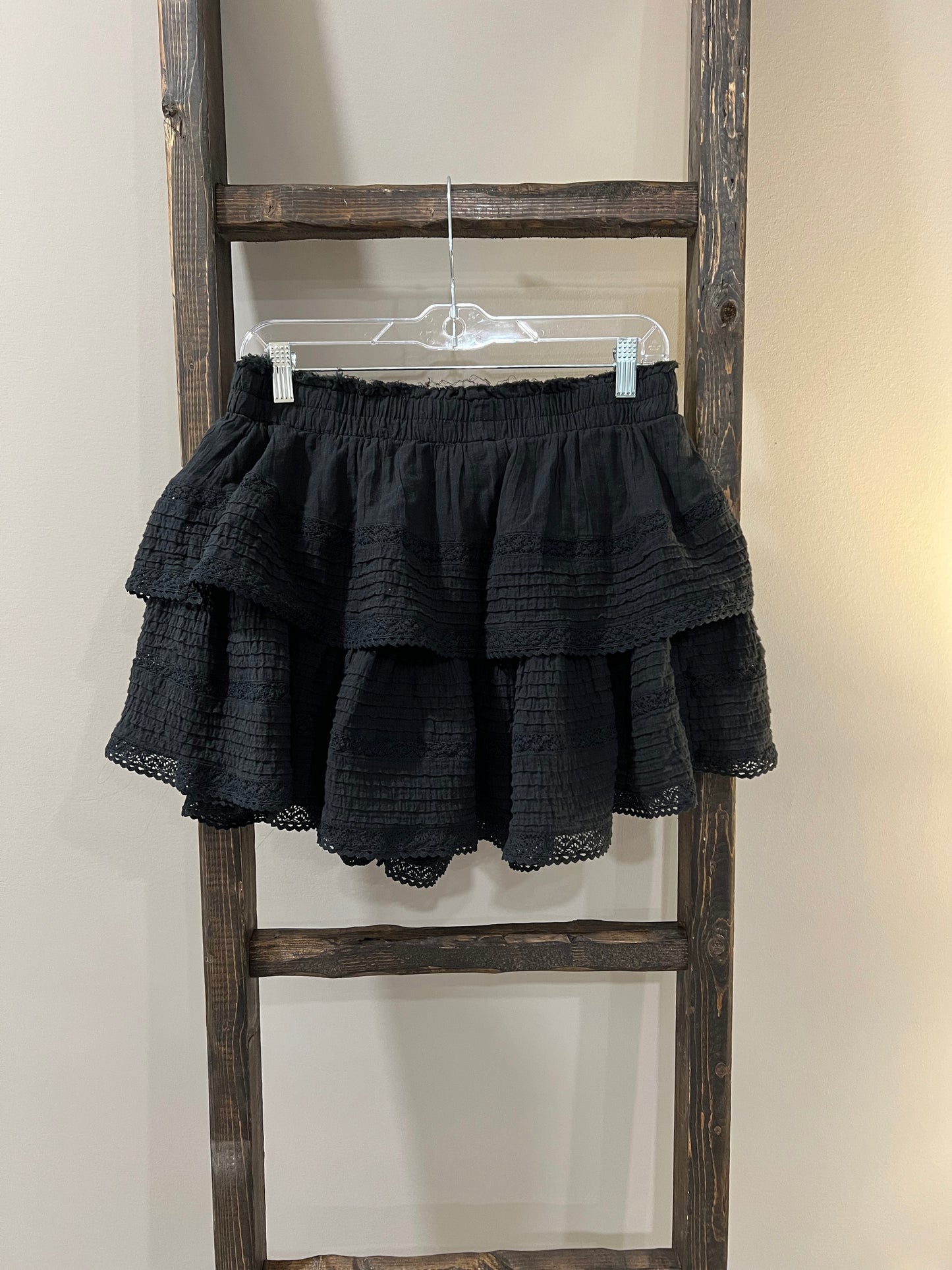 Size Large Aerie Black Lace Mini Skirt