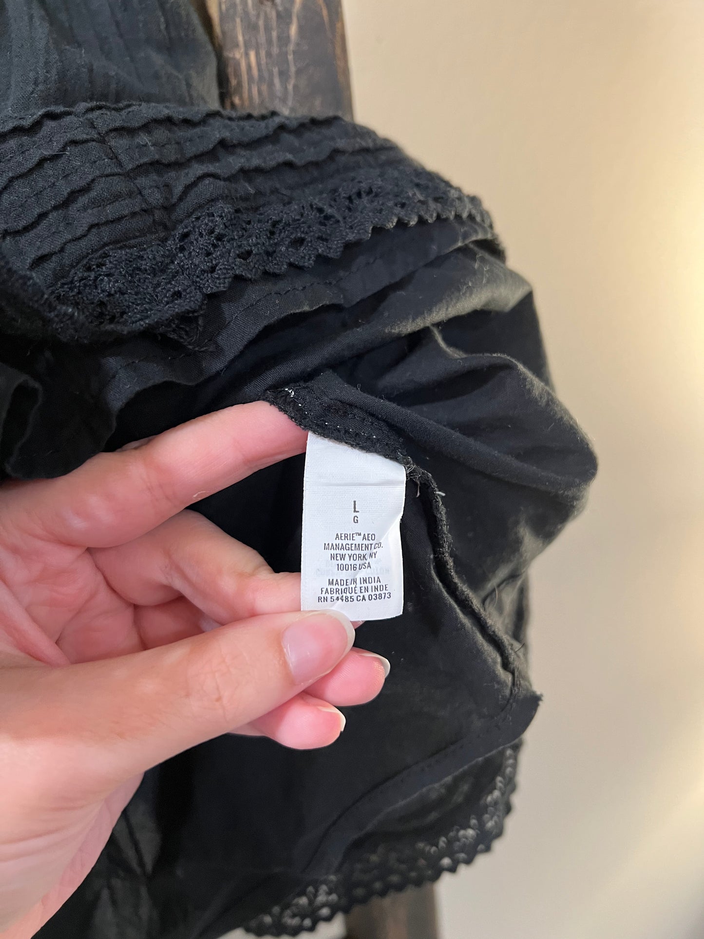 Size Large Aerie Black Lace Mini Skirt