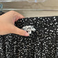 Size Large WDNY Black Polka Dot Midi Skirt