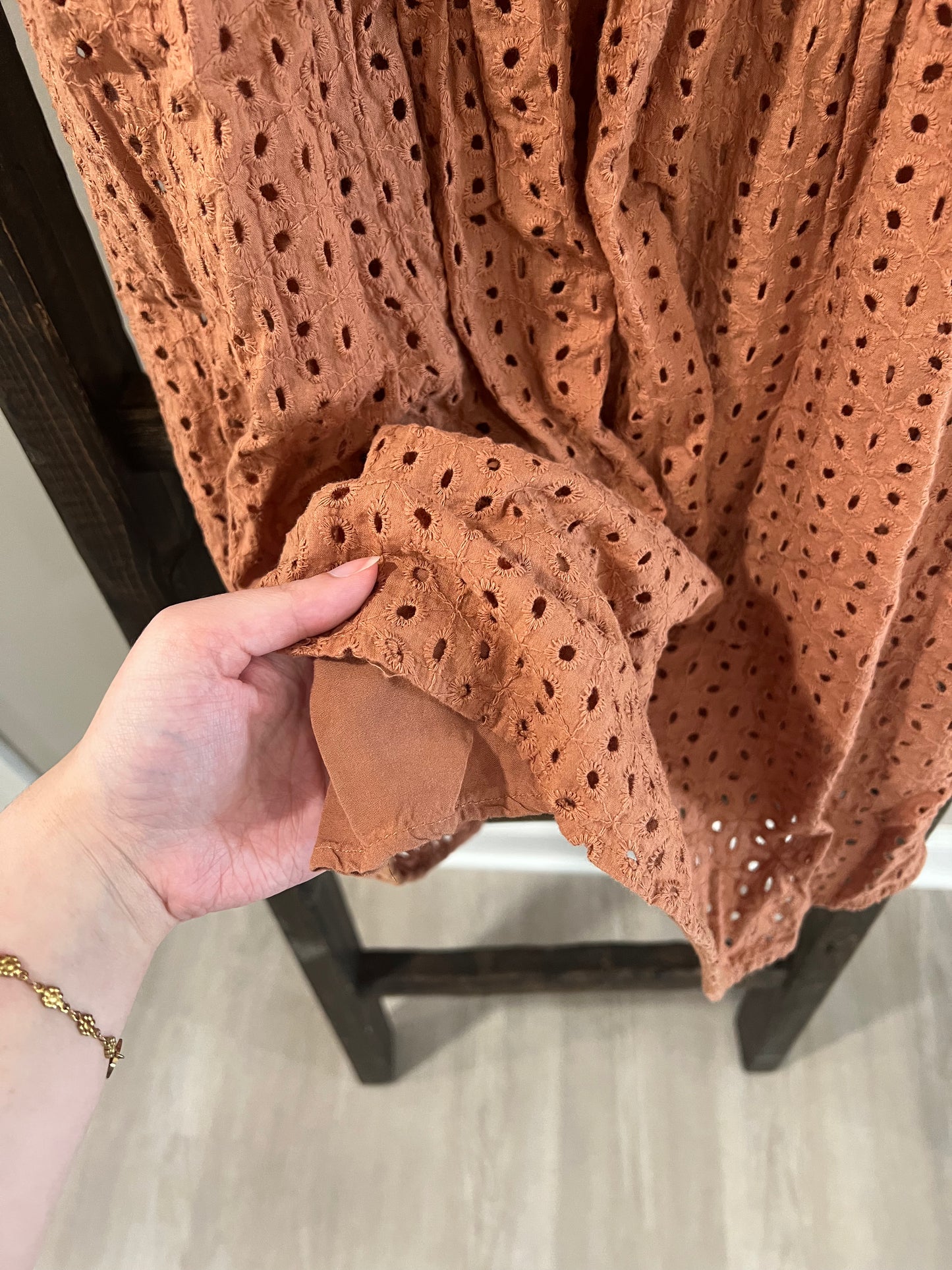 Size Small Wishlist Brown Eyelet Dress
