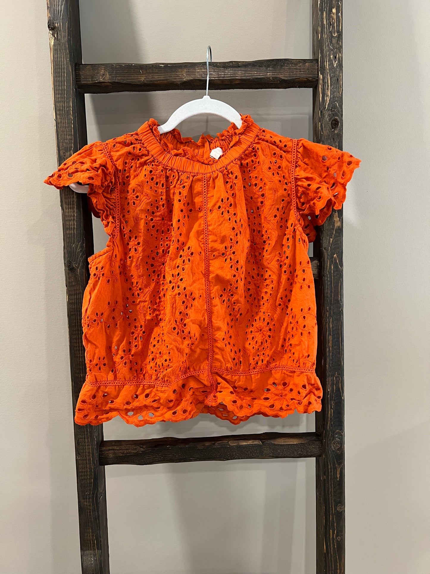 Size Small Jennifer & Grace Orange Eyelet Top