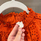 Size Small Jennifer & Grace Orange Eyelet Top