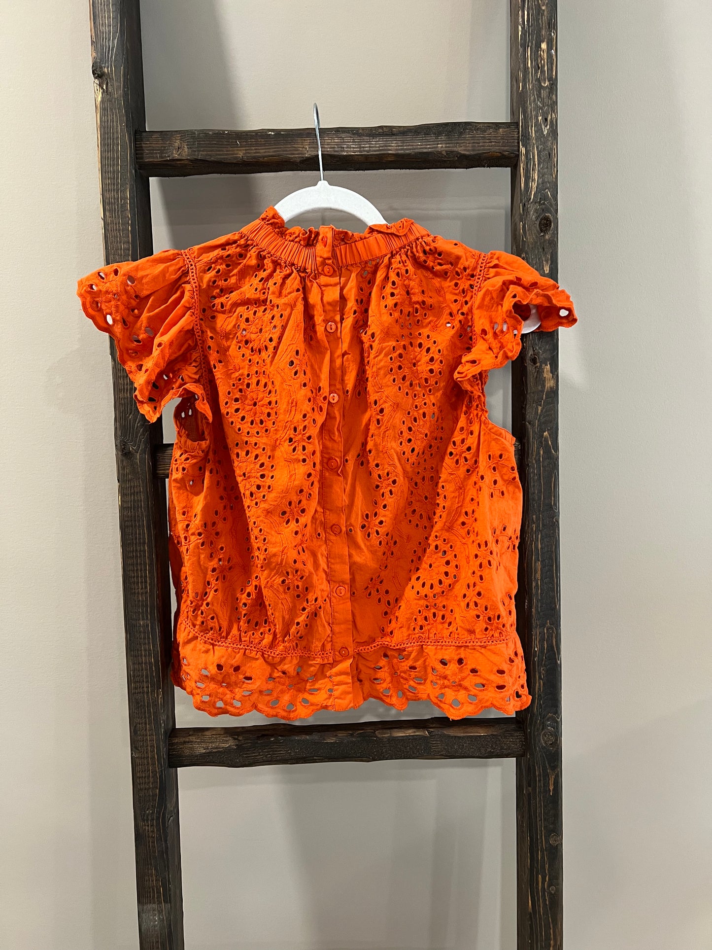Size Small Jennifer & Grace Orange Eyelet Top