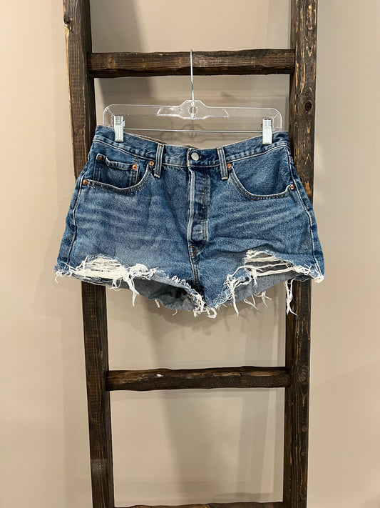 Size 31 Levi 501 Distressed Denim Shorts