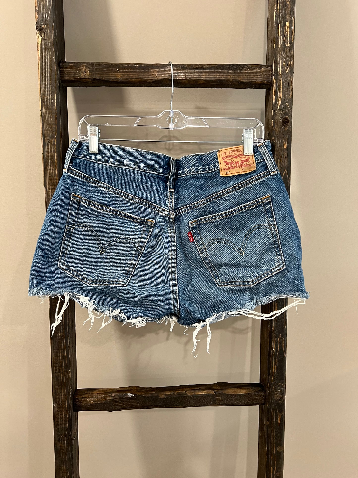 Size 31 Levi 501 Distressed Denim Shorts