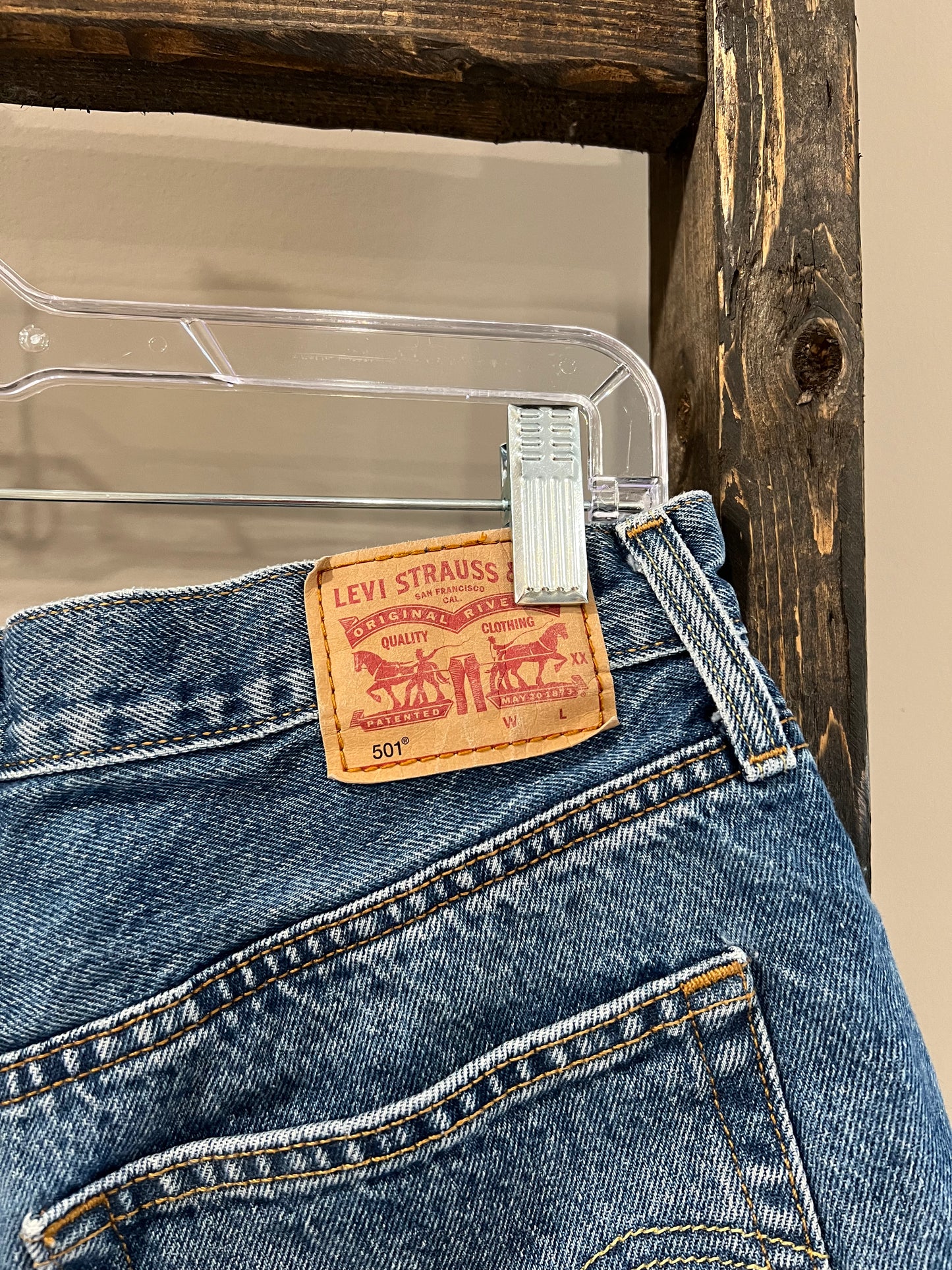 Size 31 Levi 501 Distressed Denim Shorts