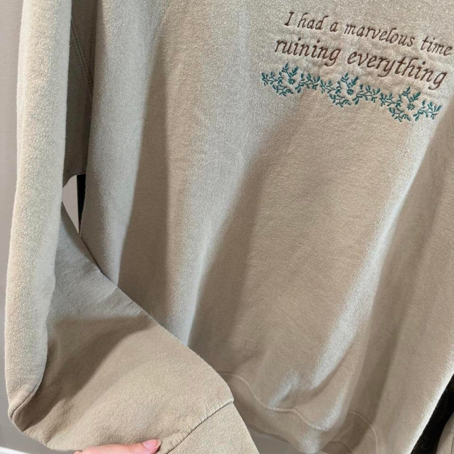 Size Large Taylor Swift Fan Merch “The Last Great American Dynasty” Embroidered Crewneck